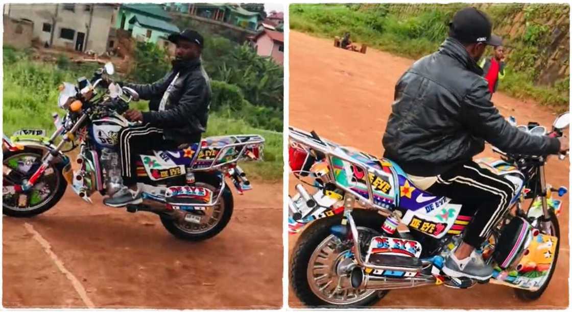 Man with neatly decorated bike goes viral. Man with neatly decorated bike goes viral.