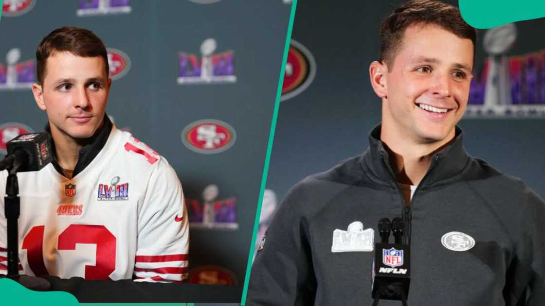 Brock Purdy speaking at different press conferences Brock Purdy speaking at different press conferences