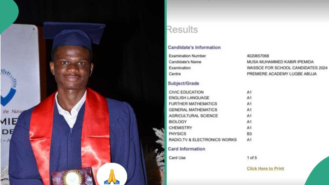 Boy from Kogi state scores 8As in WAEC.