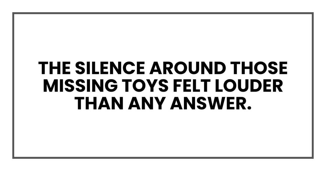 The silence around those missing toys felt louder than any answer