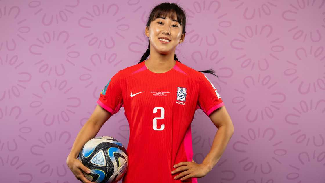 Choo Hyo-joo poses during the official FIFA Women's World Cup Australia & New Zealand 2023 portrait session