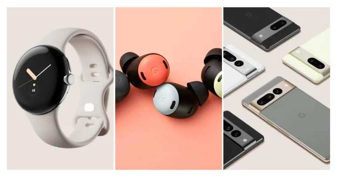 Google Smartwatch, Pixel Phone, Earbuds Google Smartwatch, Pixel Phone, Earbuds