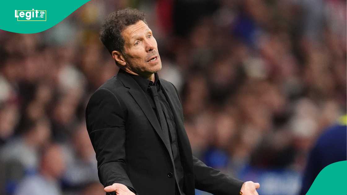 Diego Simeone, Atletico Madrid, Arsenal, Riyadh Air Metropolitano, UEFA Champions League. Diego Simeone, Atletico Madrid, Arsenal, Riyadh Air Metropolitano, UEFA Champions League.