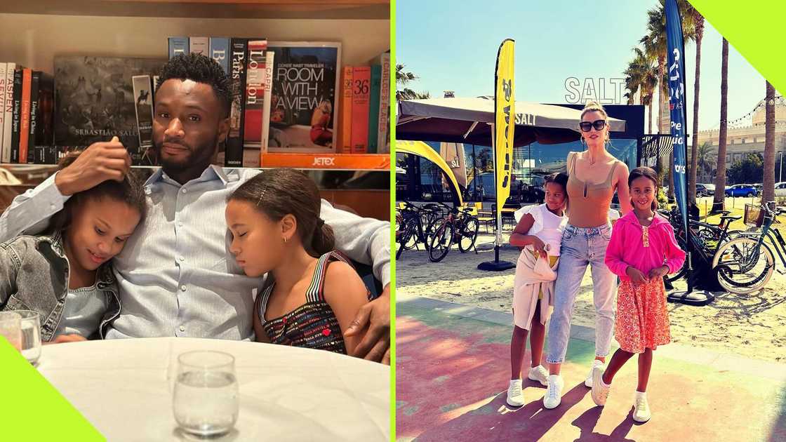 Mikel Obi and his lovely twin daughters. Mikel Obi and his lovely twin daughters.