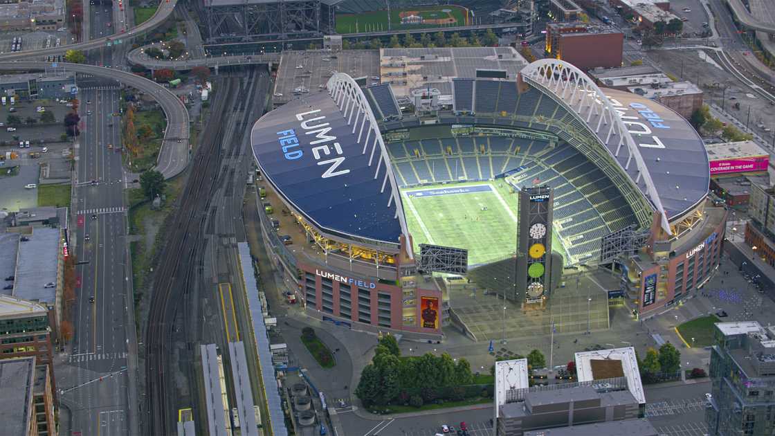 Aerial view of Lumen Field