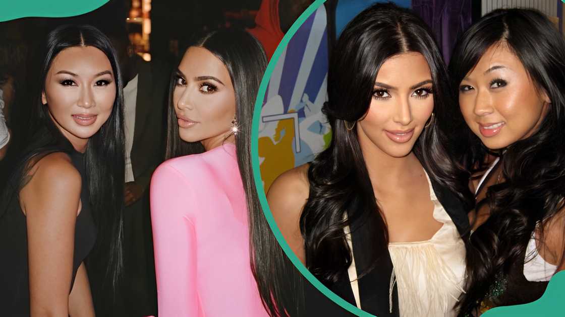 Tracy Romulus and Kim Kardashian at different occasion Tracy Romulus and Kim Kardashian at different occasion