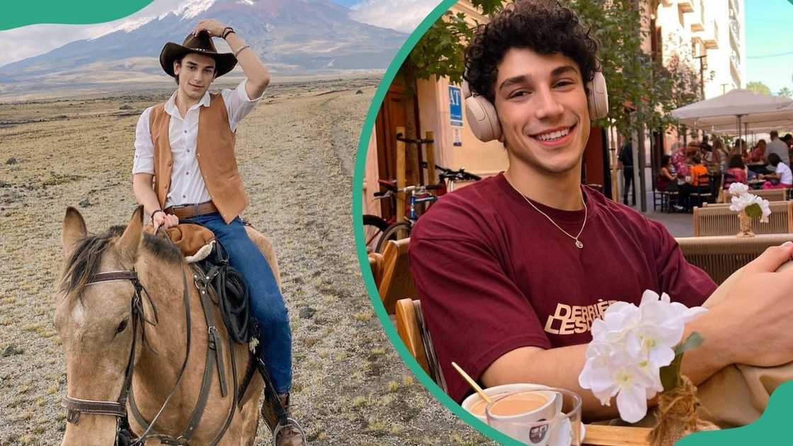 Rebal D on a horse and at a restaurant Rebal D on a horse and at a restaurant