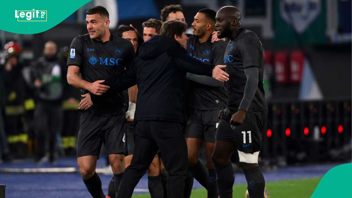 Antonio Conte, Romelu Lukaku, Giacomo Raspadori, Napoli, Lazio, Stadio Olimpico, Rome, Italy, Serie A.