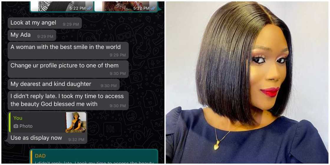 My angel, my dearest: Lady leaks her private chat with her dad, many want her kind of dad My angel, my dearest: Lady leaks her private chat with her dad, many want her kind of dad