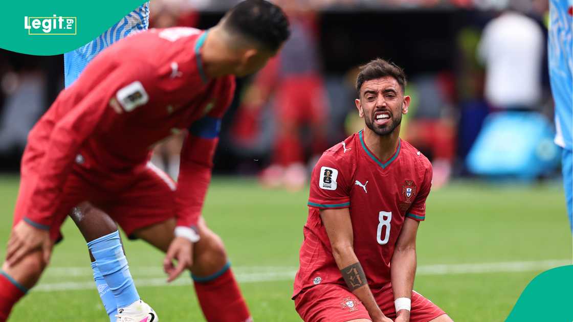 Bruno Fernandes reacts towards Cristiano Ronaldo against Congo DR. Photo by Robbie Jay Barratt Bruno Fernandes reacts towards Cristiano Ronaldo against Congo DR. Photo by Robbie Jay Barratt