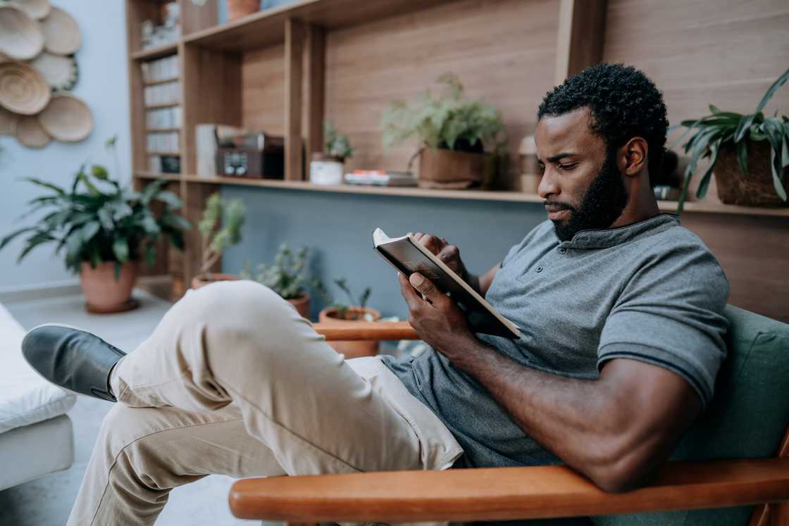 A Man reading the bible.