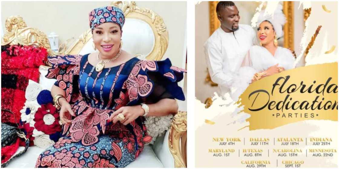 Lizzy Anjorin shares customised fliyer foir child's dedication parties Lizzy Anjorin shares customised fliyer foir child's dedication parties