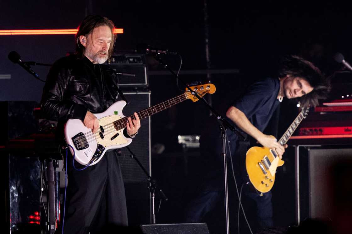 Thom Yorke and Jonny Greenwood, of Radiohead, perform onstage Thom Yorke and Jonny Greenwood, of Radiohead, perform onstage