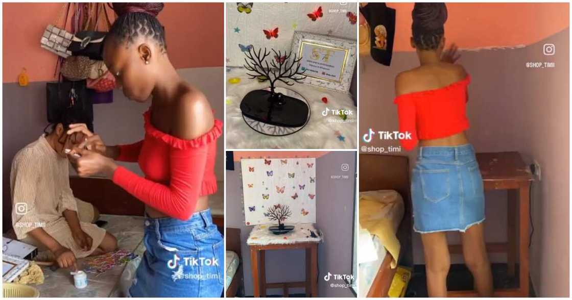 Timi, LASU student, jewellery shop, jewellery workstation in her hotel room Timi, LASU student, jewellery shop, jewellery workstation in her hotel room