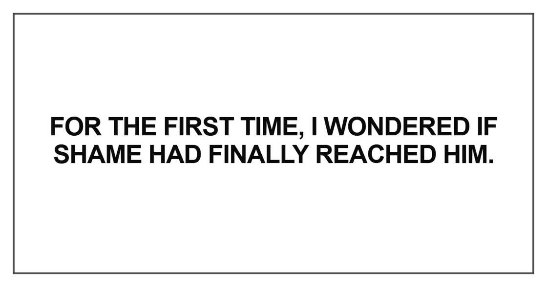 For the first time, I wondered