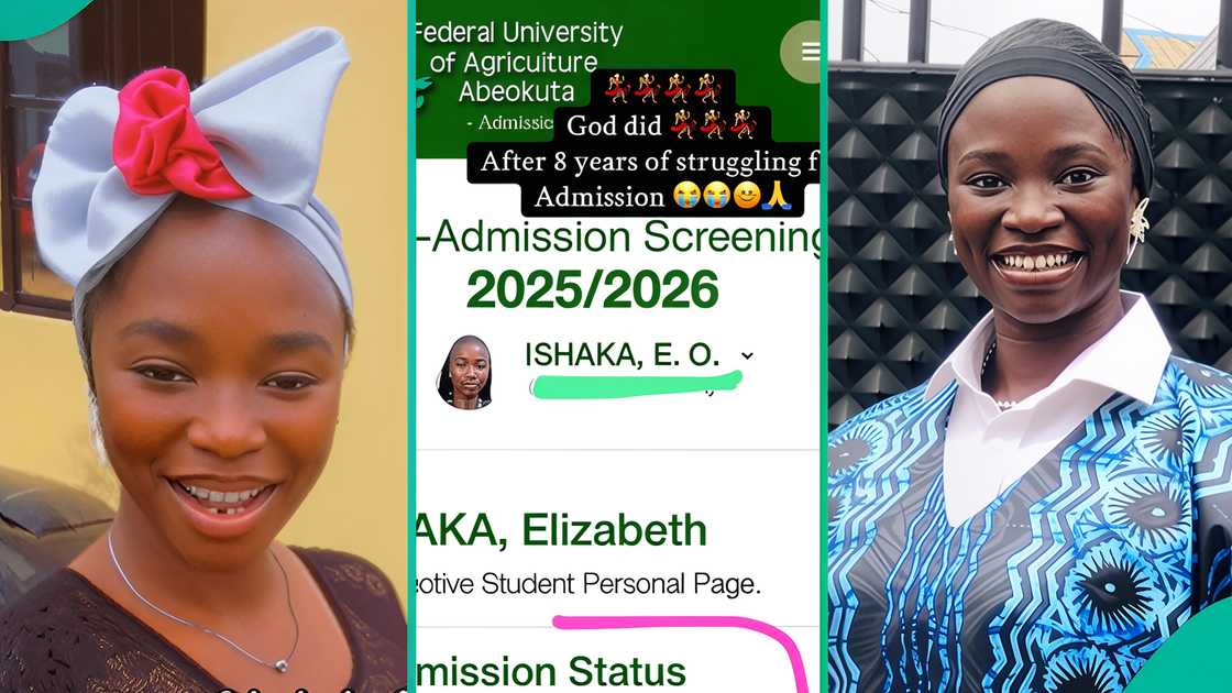 Elizabeth, a lady who got admission after 8 years of waiting, posts a message from the university that admitted her.