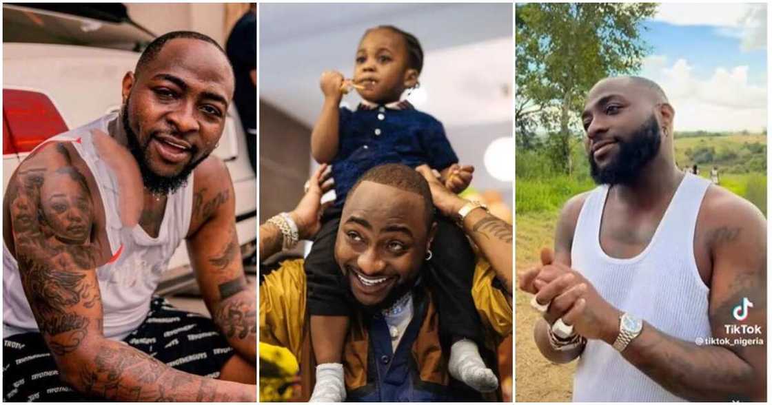 Photos of Davido's new tattoo of ifeanyi's photos