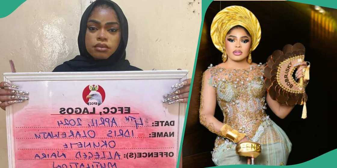 Bobrisky's mugshot after EFCC's arrest.