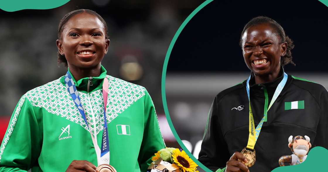 Ese Brume celebrates her wins at the Birmingham Commonwealth Games and Tokyo 2020 Olympic Games