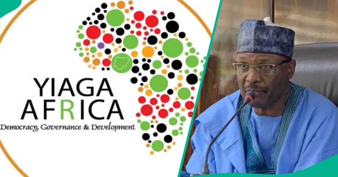 Kungiyar Yiaga Africa da shugaban INEC. Kungiyar Yiaga Africa da shugaban INEC.