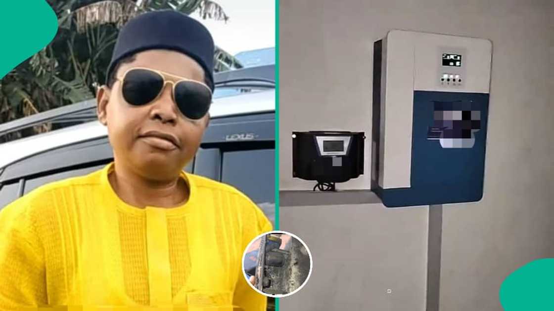 Man shows aftermath of lightning strike on solar inverter setup