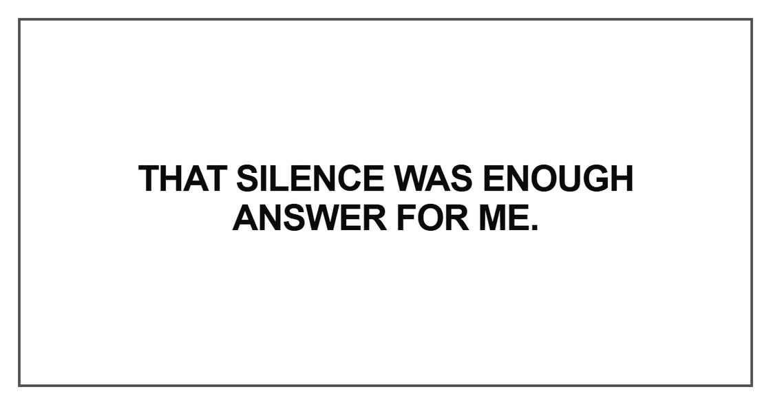 That silence was enough answer
