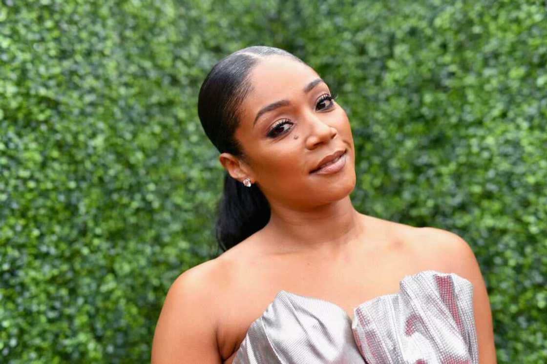 Host Tiffany Haddish at the 2018 MTV Movie And TV Awards at Barker Hangar on 16 June 2018 in Santa Monica, California. Host Tiffany Haddish at the 2018 MTV Movie And TV Awards at Barker Hangar on 16 June 2018 in Santa Monica, California.