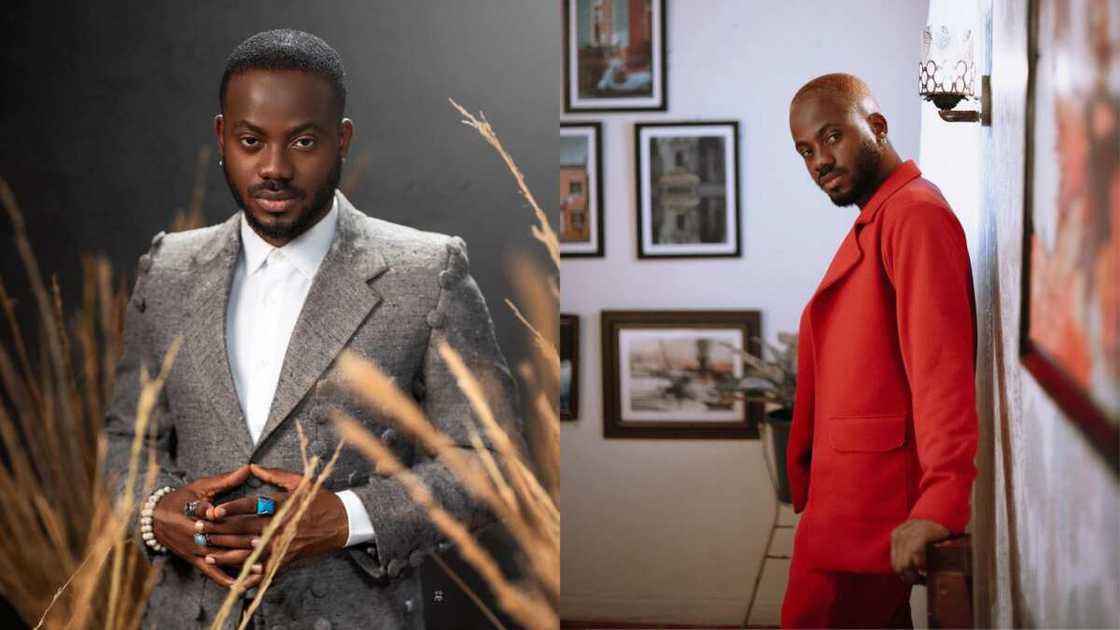 Korede Bello posing for the camera in formal outfits Korede Bello posing for the camera in formal outfits