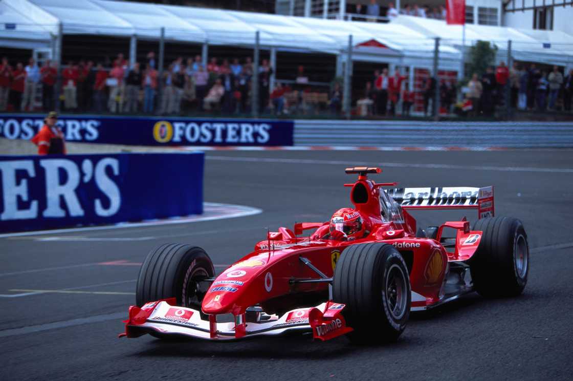 Michael Schumacher competes in the Ferrari F2004