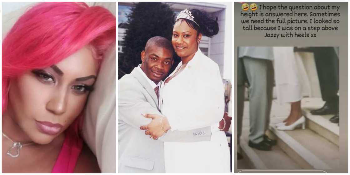 Don Jazzy's ex-wife explains reason she appeared taller than music boss in viral wedding photo Don Jazzy's ex-wife explains reason she appeared taller than music boss in viral wedding photo