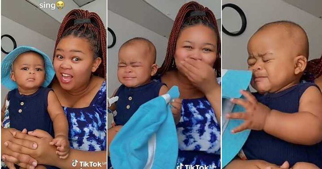 Little baby cries as mum sings, sad video Little baby cries as mum sings, sad video