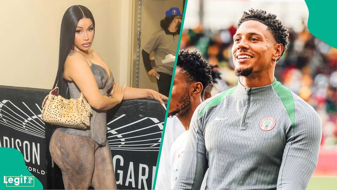 Speculation trails a new video of American star Cardi B chatting with Super Eagles goalkeeper Maduka Okoye on a balcony