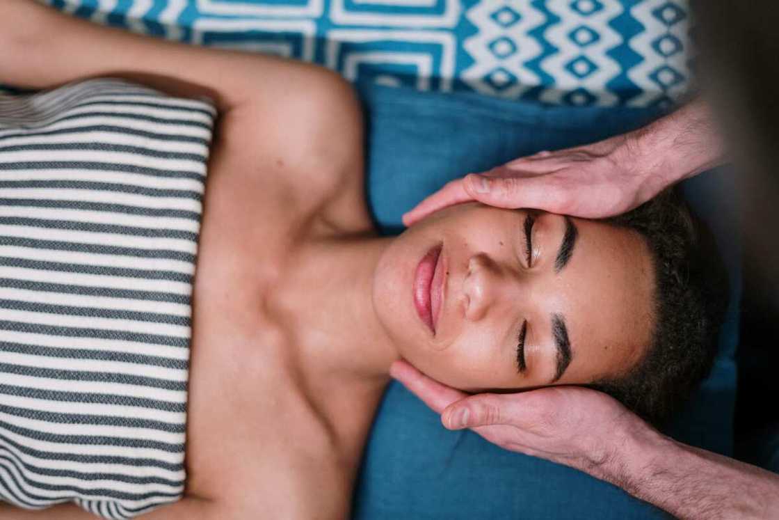 A lady enjoin a massage