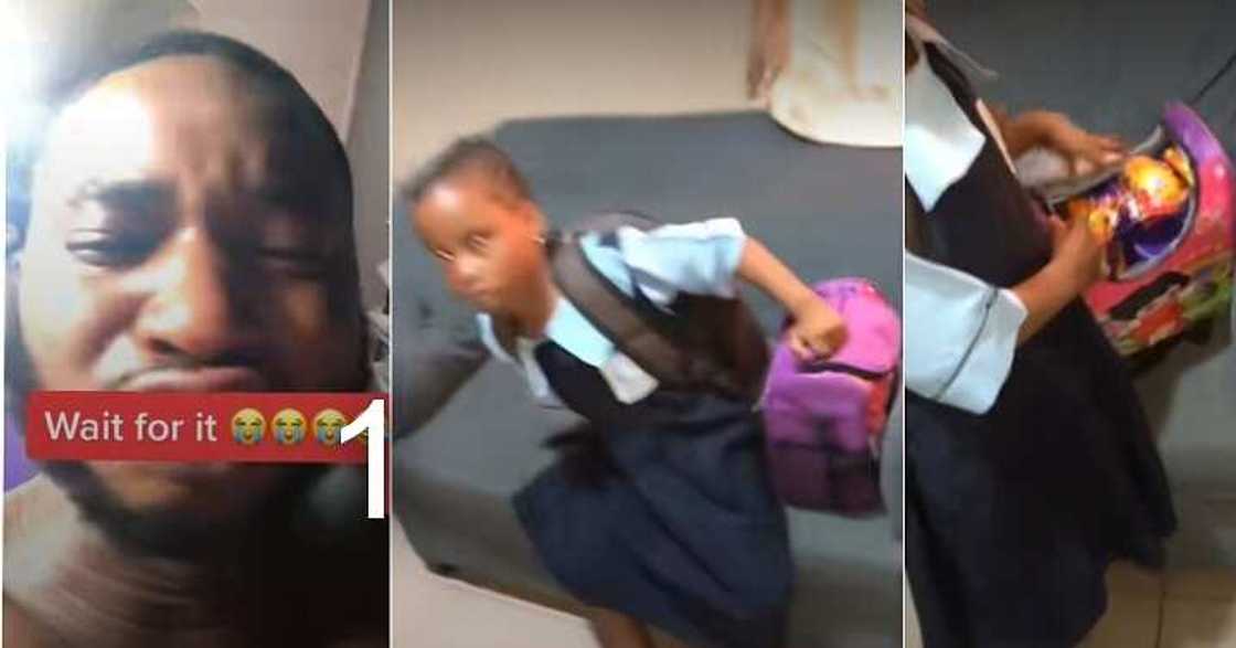 Father finds items in daughter's lunch bag, cry, bournvita roll Father finds items in daughter's lunch bag, cry, bournvita roll