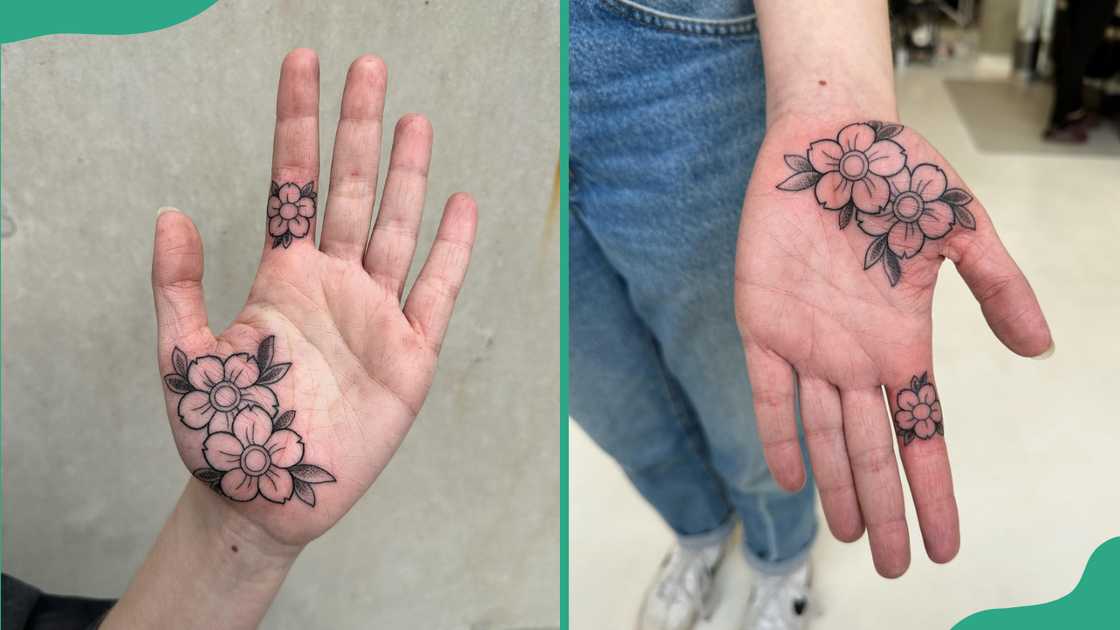 Palm cherry blossom design Palm cherry blossom design