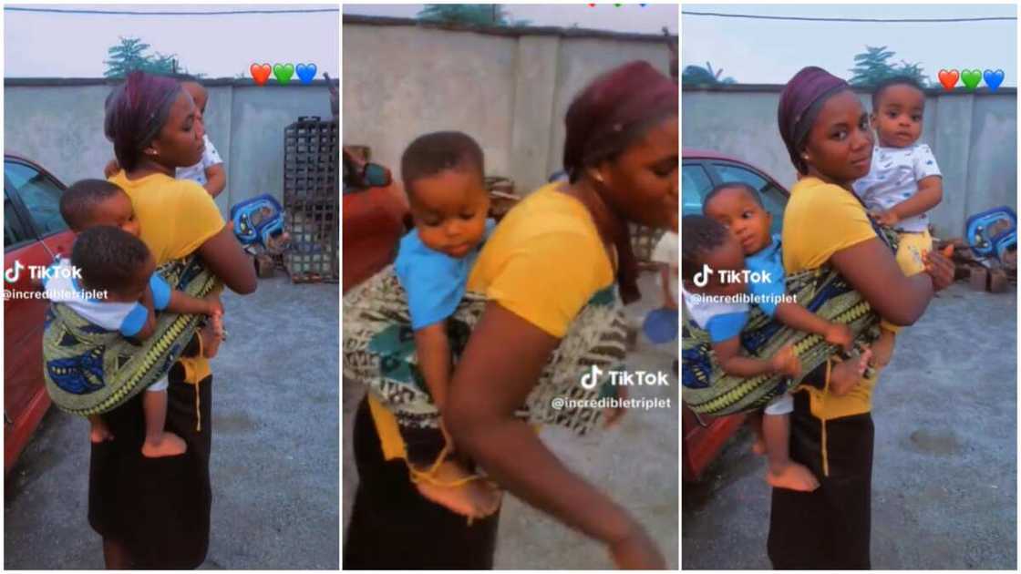 Beautiful triplets/mother and kids. Beautiful triplets/mother and kids.