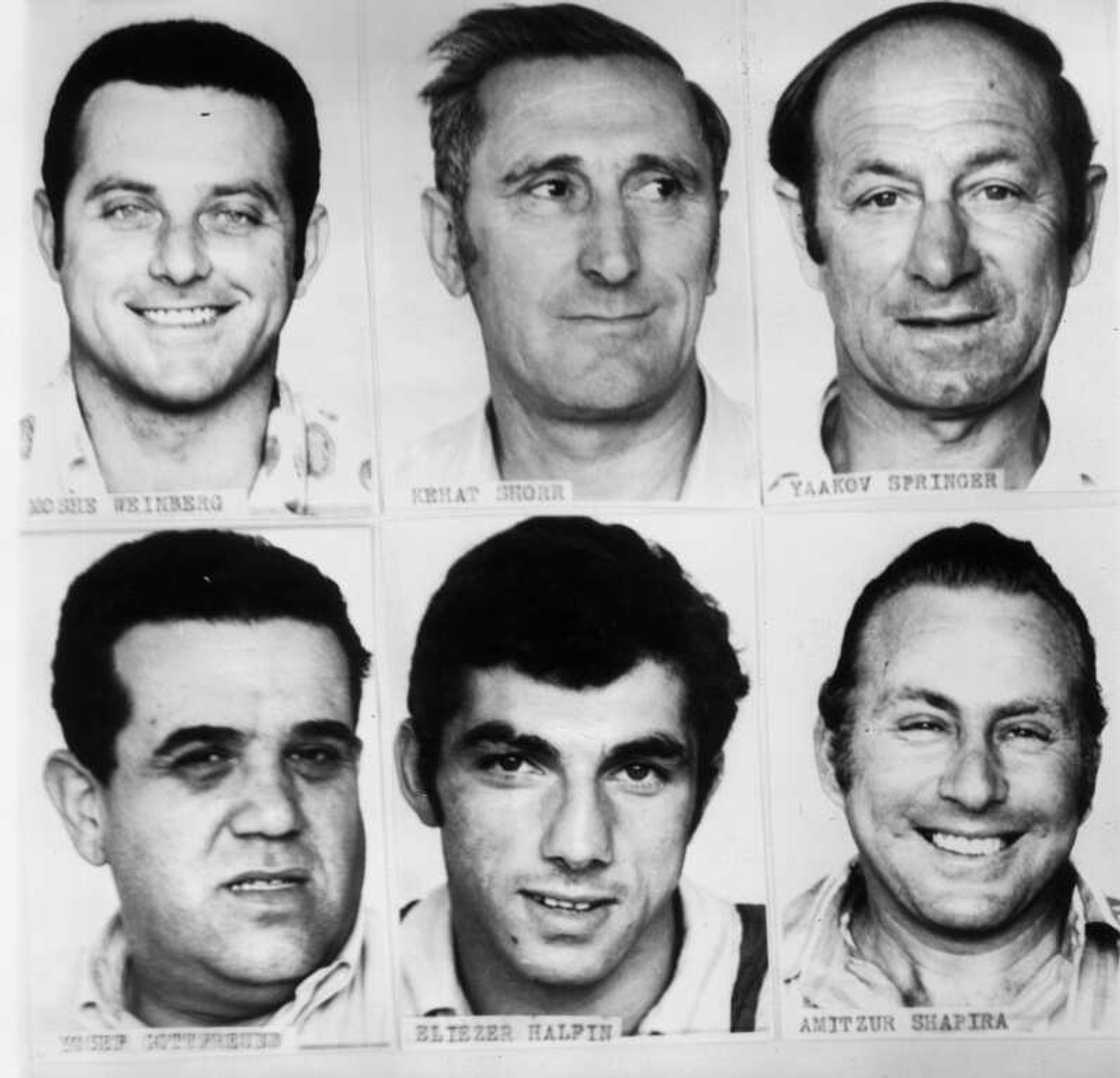 Six of the 11 Israeli Olympic team members who were killed in the attack in Munich, Germany on 1972, (top L-R) trainer Moshe Weinberg and officials Kehat Schur and Yakov Springer, (bottom (L-R) official Yosef Gottfreund, wrestler Eliezaar Halfen, and official Amitzur Shapira Six of the 11 Israeli Olympic team members who were killed in the attack in Munich, Germany on 1972, (top L-R) trainer Moshe Weinberg and officials Kehat Schur and Yakov Springer, (bottom (L-R) official Yosef Gottfreund, wrestler Eliezaar Halfen, and official Amitzur Shapira
