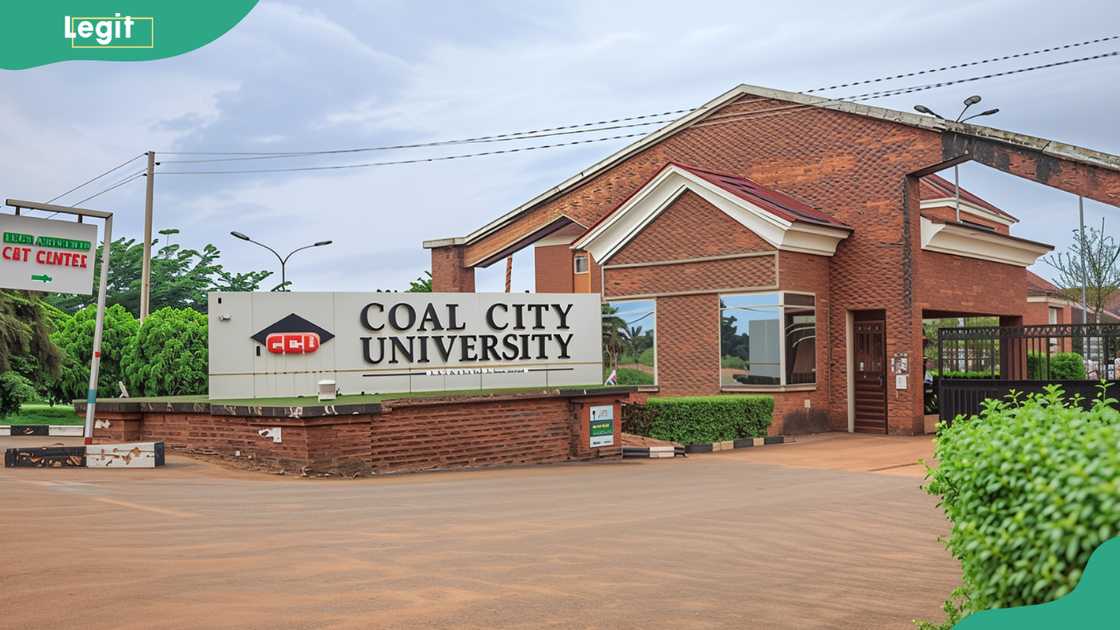 Front view of Coal City University entrance Front view of Coal City University entrance