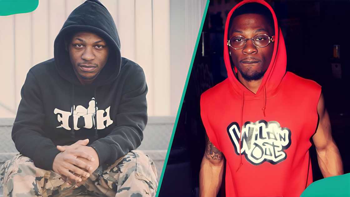 Bobb'e J. Thompson posing for photos Bobb'e J. Thompson posing for photos