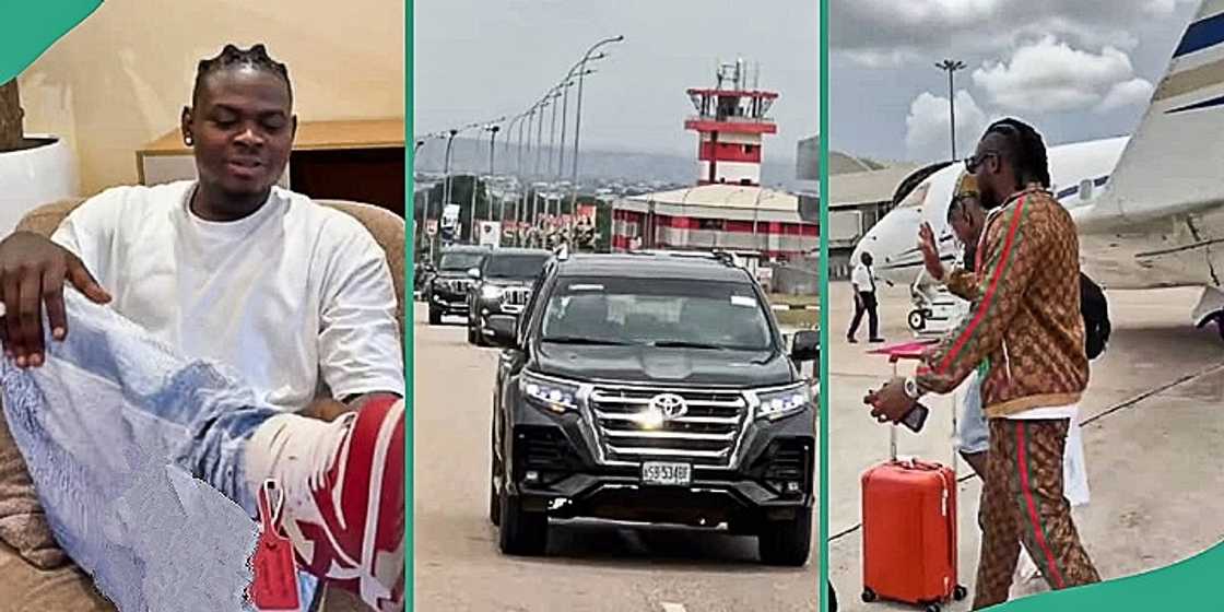 Nigerian woman gushes as her man and his friends arrive in private jet for baby's dedication Nigerian woman gushes as her man and his friends arrive in private jet for baby's dedication