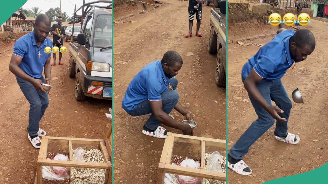 Funny man who sells groundnuts.