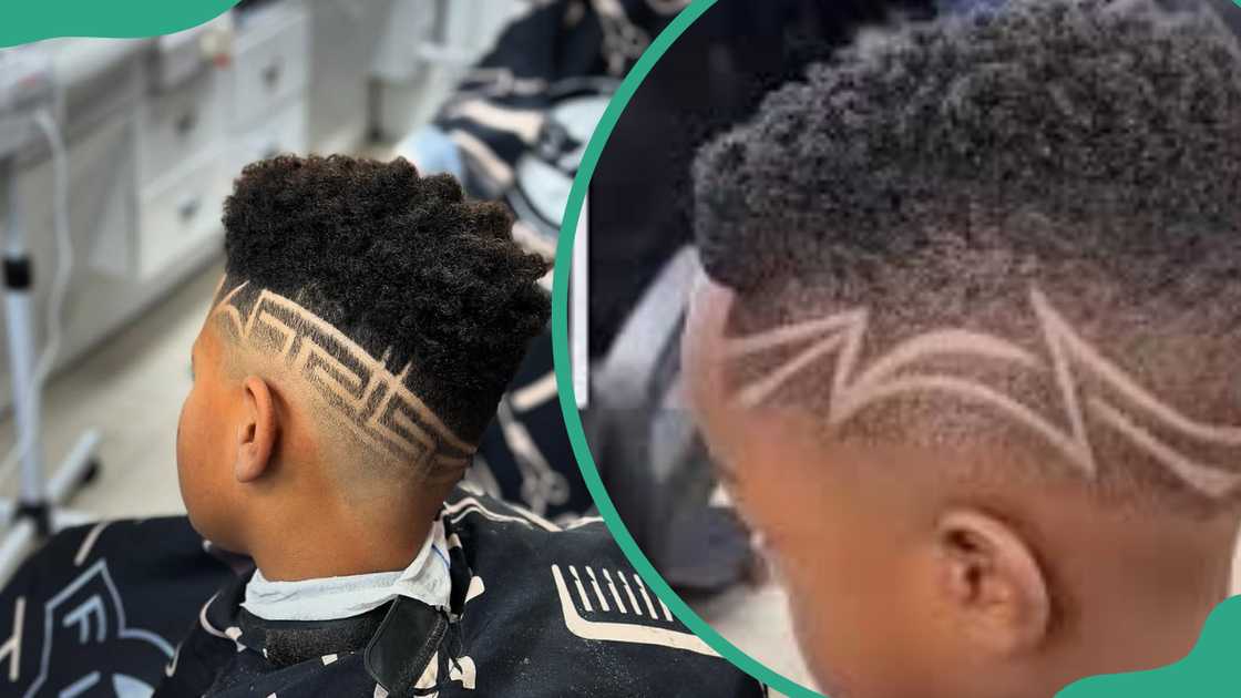 Skin fade with design haircut for kids Skin fade with design haircut for kids