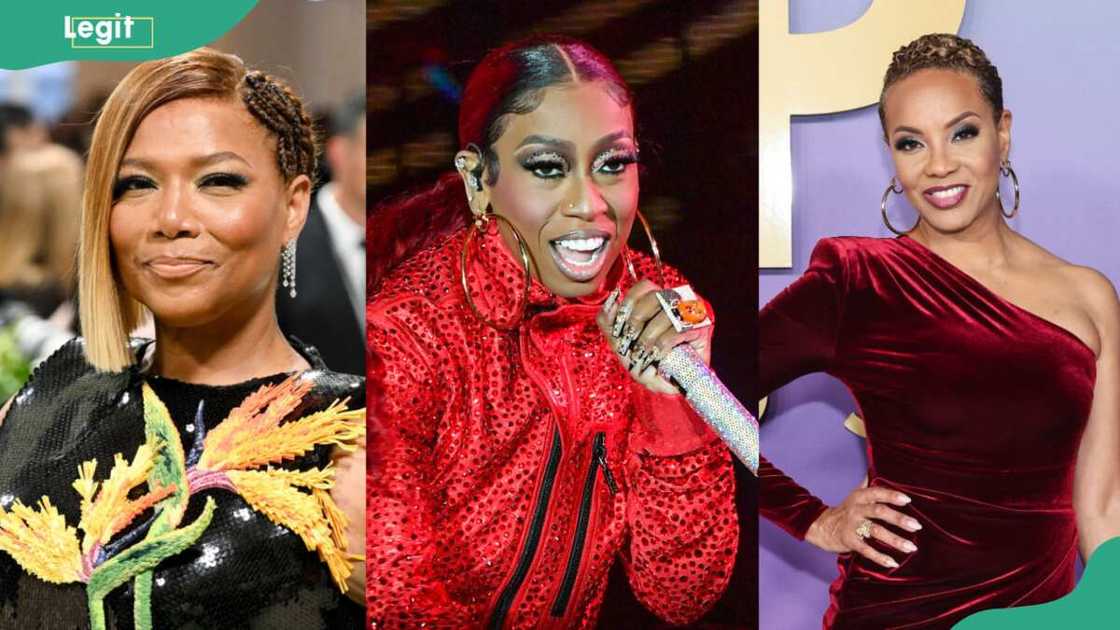 Queen Latifah at The Metropolitan Museum (L), Missy Elliott at the Las Vegas Festival Grounds (C), and MC Lyte at The Shrine Auditorium (R)