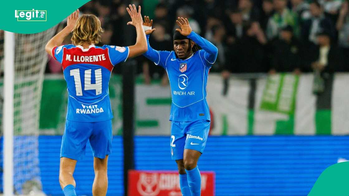 Ademola Lookman, Llorente, Copa Del Rey, Real Betis, Atletico Madrid, Estadio de La Cartuja, Seville, Spain.