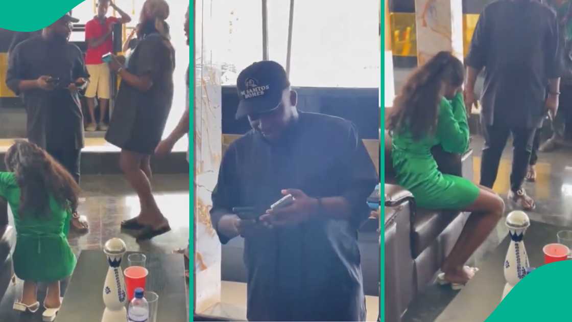 Lady finds help as manager pays for drink ordered by her boyfriend. Lady finds help as manager pays for drink ordered by her boyfriend.