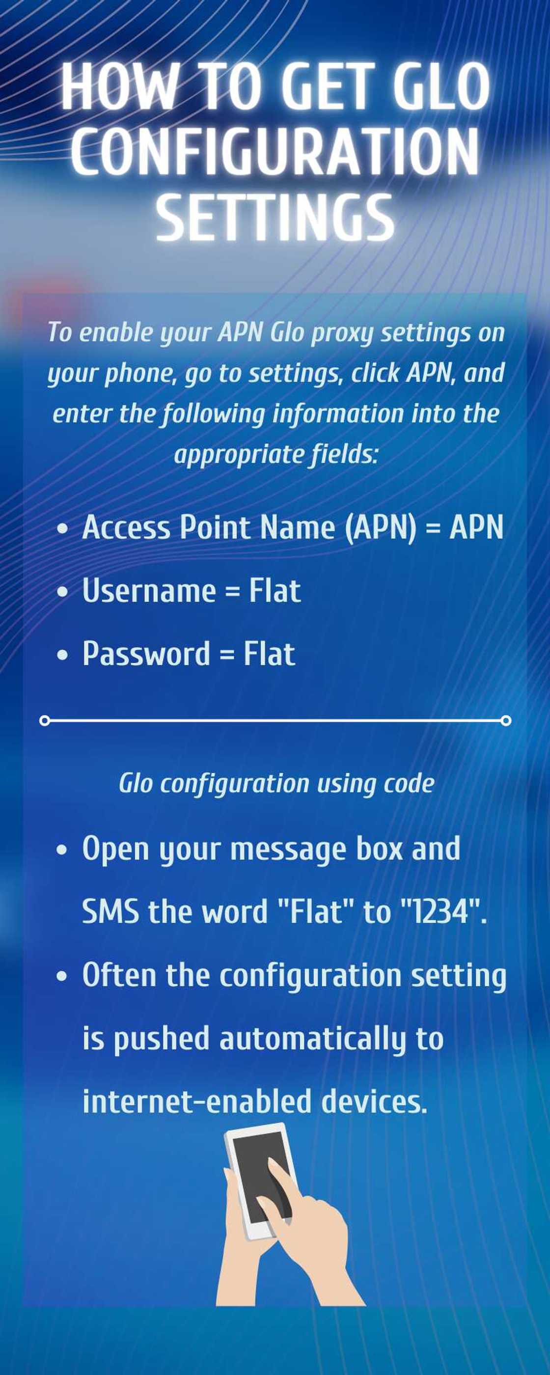 How to get Glo configuration settings