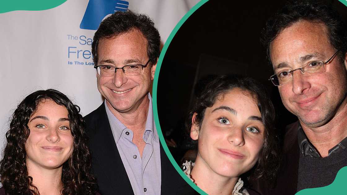 Bob Saget and Jenny at the Saban Free Clinic gala (L) and Minsky's premiere party (R). Bob Saget and Jenny at the Saban Free Clinic gala (L) and Minsky's premiere party (R).