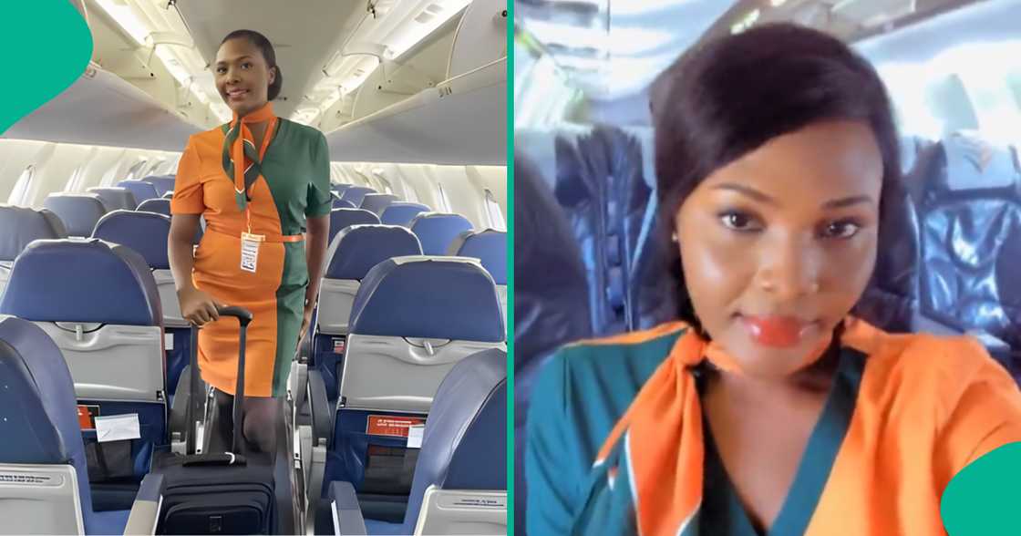 Flight attendant at Ibom Air shares her inspiring story, mentions how many years she stayed before getting a job