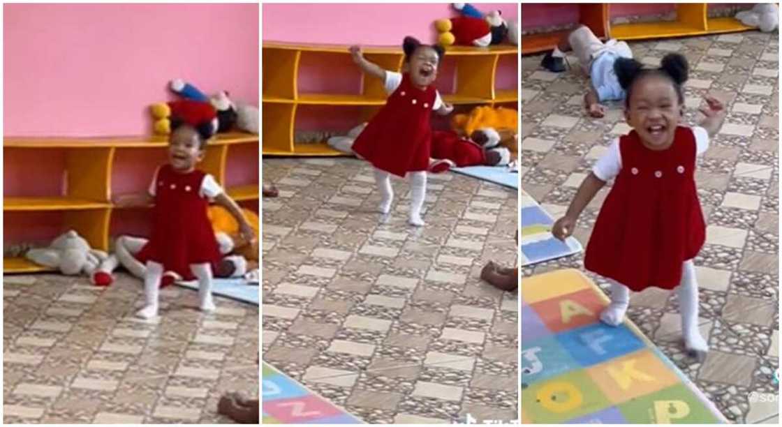 Photos of a baby rushing to meet her mother after school. Photos of a baby rushing to meet her mother after school.
