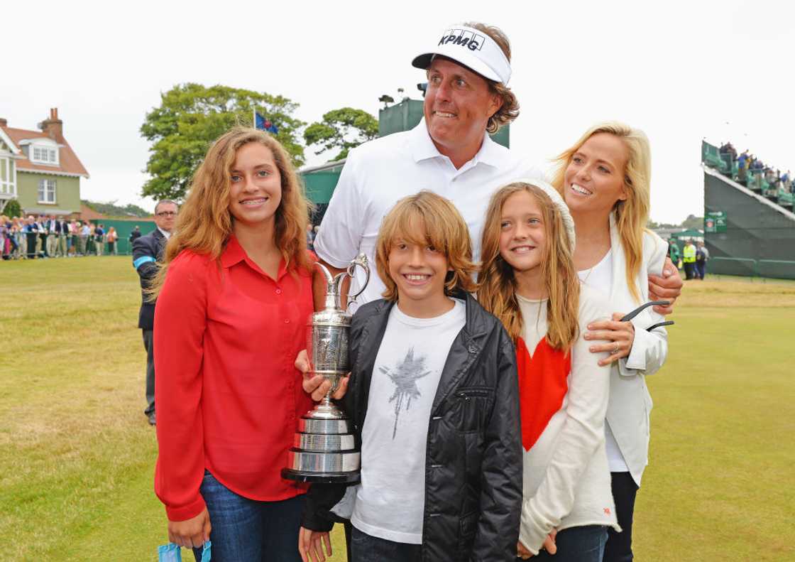 Phil Mickelson's family at a golf tournament Phil Mickelson's family at a golf tournament